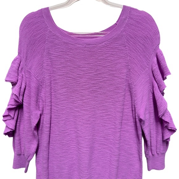 Express Ruffle Off Shoulder Knit Sweater - Picture 3 of 8